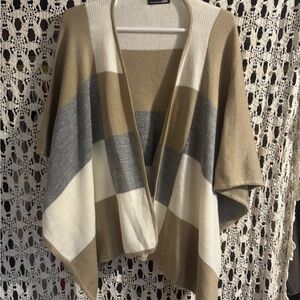 Striped Beige and Gray Women's Sweater